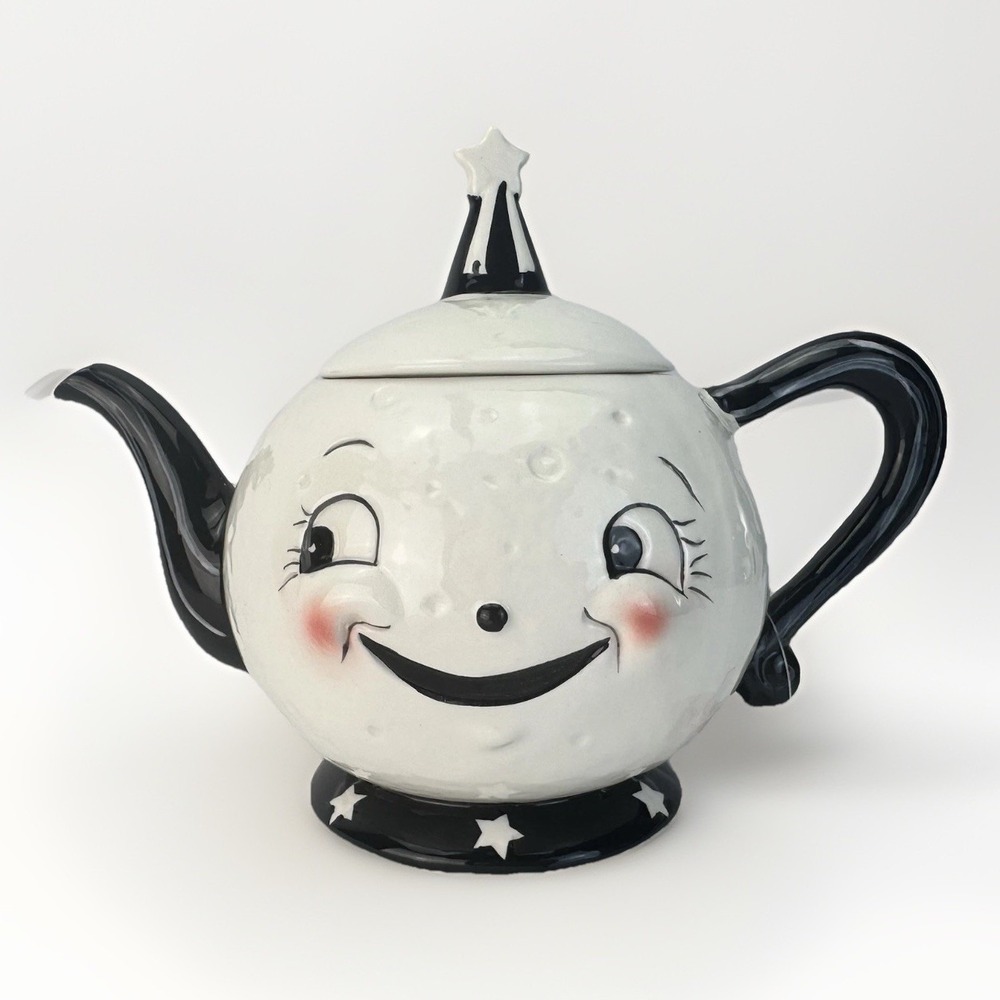 Johanna Parker Carnival Cottage Core Laughing Luna Moon Teapot Retired Whimsical